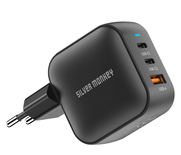 Silver Monkey Ładowarka GaN Smart Trio 70W PD Czarna - 1417249 - zdjęcie 7